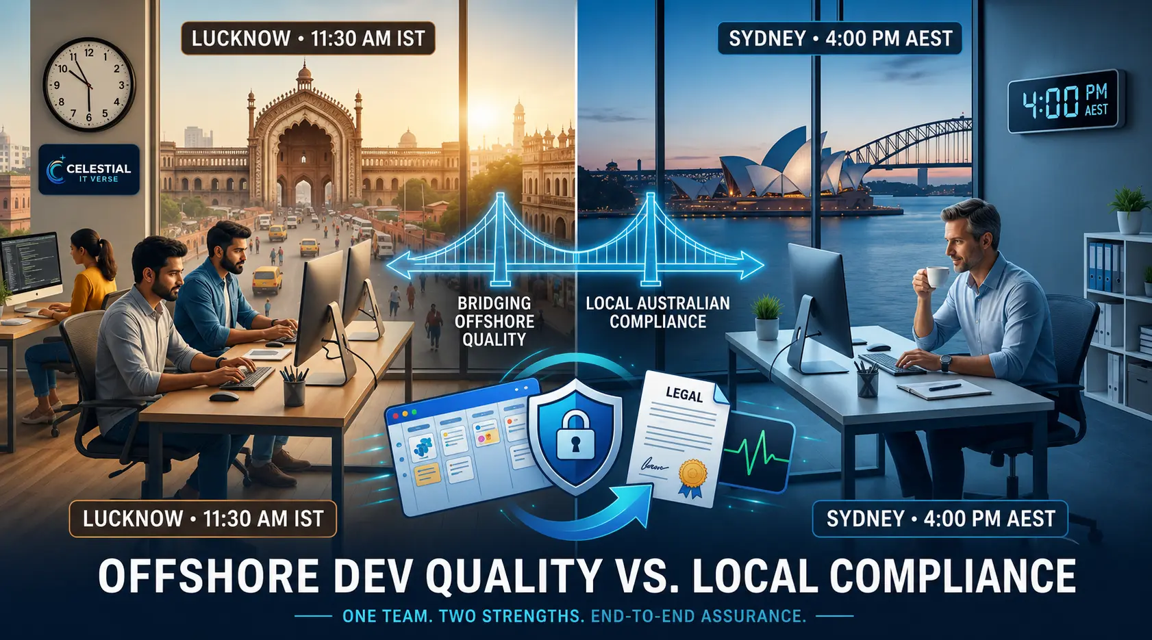 Offshore development India Australia compliance and IP protection by Celestial IT Verse