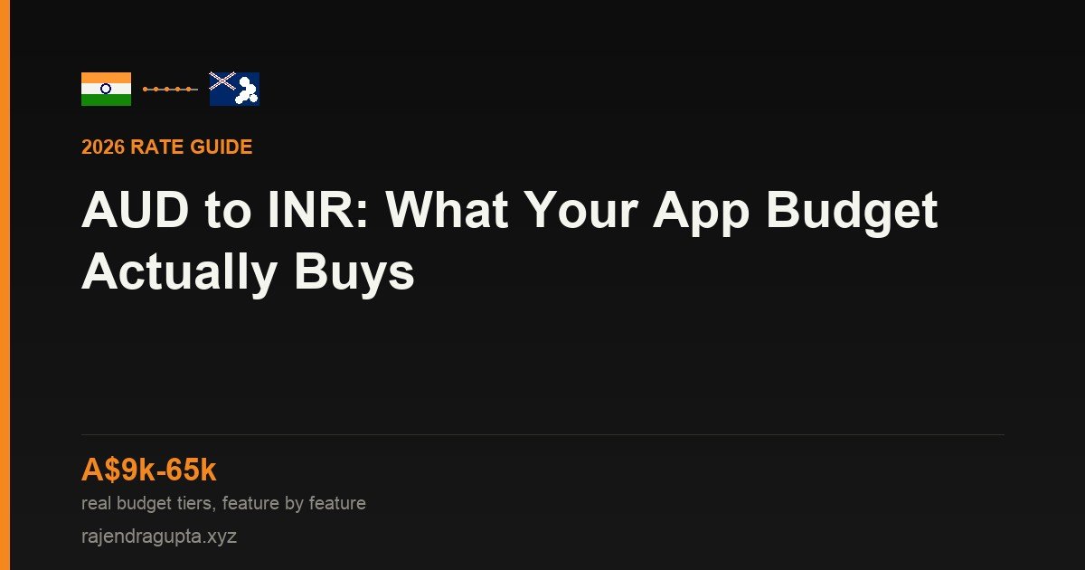 AUD to INR: What Your App Budget Actually Buys in India (2026 Rate Guide)
