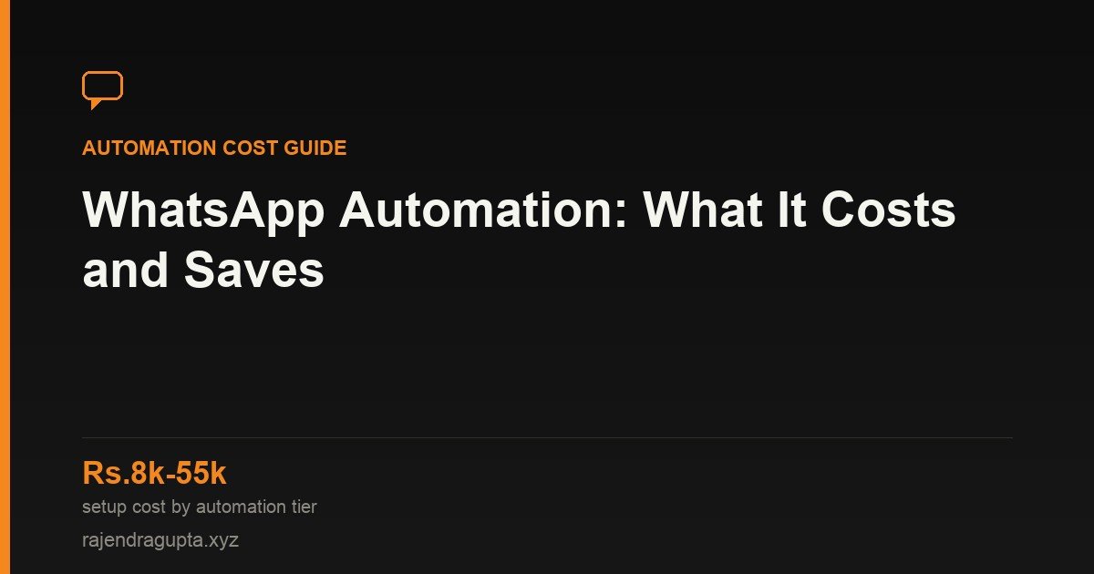 WhatsApp Automation for Small Indian Businesses: What It Costs and What It Saves