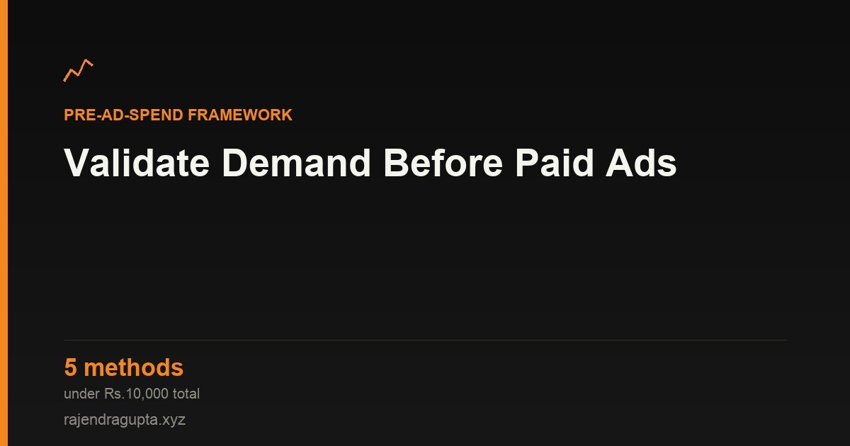 How to Validate Demand Before Spending on Performance Marketing