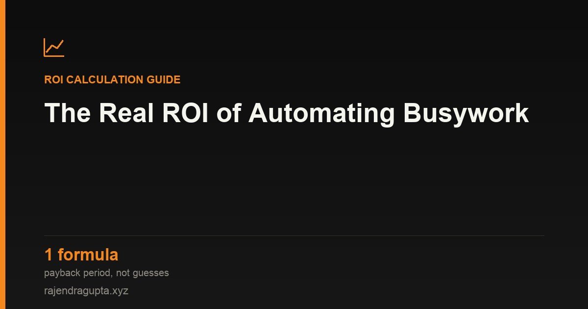 The Real ROI of Automating Your Founder's Manual Busywork