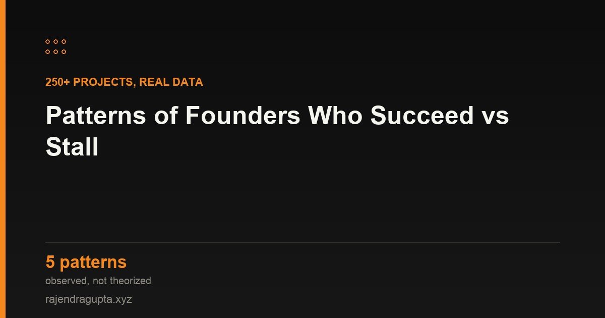 What 250+ Projects Taught Me About Founders Who Succeed vs. Stall