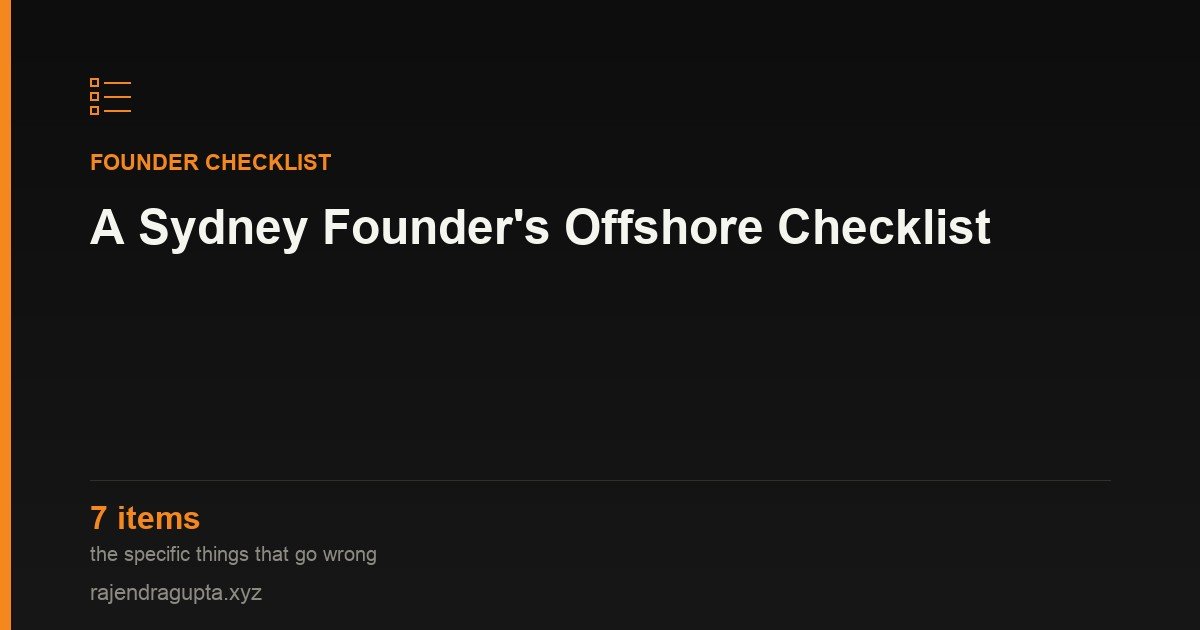 A Sydney Founder's Offshore Development Checklist (2026 Edition)