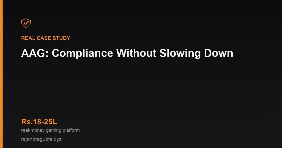 AAG: Building Compliance Into a Real-Money Platform Without Slowing Down